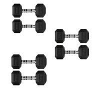 Hex Dumbbells Set with Rack or Without Rack, Weights Dumbbells Set for Home Gym, Premium Hexagon Strength Training Gym Equipment for Men & Women (Weights Only, 2.5+5+7.5 Kg Pair Set)
