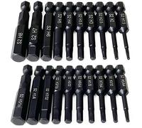 Hex Head Allen Wrench Drill Bit Set (10pc Metric & 10pc SAE), PTSLKHN Allen Wrench Drill Bits, Upgraded 1/4" Quick Release Shank Magnetic Hex Bit Set - Perfect for Ikea Type Furniture