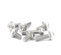 Hex Head Flange Bolts, Hex Phillips s Stainless Steel External Hexagon Screws M3 M4 M5 M6 M8 Bolt 6mm-60mm 10Pcs(M4x16mm)