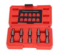 Hex Head Screw Extractor,10pcs Broken Screw Removal Tool Screw Extractor Set Left Spiral Design Efficient Labor Saving Multi Spline Hex Head Screw with Plastic Storage Box