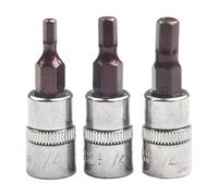 Hex Head Screwdriver Bit Set 3-Piece H3 H4 H5 H6 H7 H8 1/4 Inch Drive Chrome Vanadium Steel for Socket Tools
