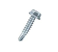 Hex Head Self-Drilling Metal Screws 5.5mm x 38mm, Zinc-Plated Tek Screws, Self-Tapping Hexagon Washer Head Fasteners with Drill Point, for Sheet Metal, Framing, Deck, Fence, HVAC and Ductwork (50 pcs)