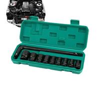 Hex Head Socket Set | Metric Portable Screws | Hex Bit Impacts Socket Set | Portable Metric High-Efficiency Threads Installation Removal Tool Kit for Mechanic Household Kitchen Bathroom Toilet Shower