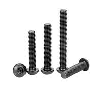 Hex Hexagon Socket Button Round Head Screw Bolt M2 M2.5 M3 M4 M5 M6 M8 M10 M12 Carbon Steel Black Allen Screw for Motorcycle(8mm,M1.6 50pcs)
