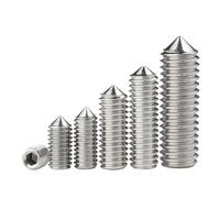 Hex Hexagon Socket Pointed Set Screw Cone Point Grub Screw DIN914 GB78 304 Stainless Steel M2 M2.5 M3 M4 M5 M6 M8 M10 M12(4mm,M3 (20Pcs))