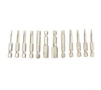 Hex Key Driver Bit Set 12 Sizes with Quick Change Connector for Manual and Electric Screwdrivers Electroplated Steel Construction