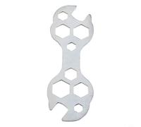 Hex Key Wrench Set, 10-in-1 Multi Size Flat Steel Hexagon Spanner for Bike Repair Tools with 8-17mm Range, Dual End Openings 13mm and 15mm, Silver