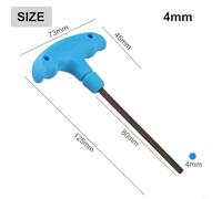 Hex Key Wrench Set Alloy T-Handle Tool for H2-H10 Sizes 73mm Head Width, 125-175mm Total Length for Furniture Assembly, Milling Cutter(H4)