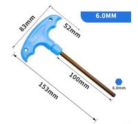 Hex Key Wrench Set Alloy T-Handle Tool for H2-H10 Sizes 73mm Head Width, 125-175mm Total Length for Furniture Assembly, Milling Cutter(H6)
