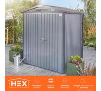 6x6 Hex Living Alton Apex Metal Shed in Anthracite Grey