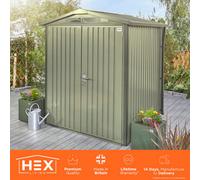 6x6 Hex Living Alton Apex Metal Shed in Sage Green