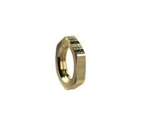 Hex lock nut, M14x1.0, SW 19, brass, working pressure max. 25 bar, operating temp. Max. 150°C