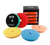 SPTA Polishing Pads, 6.5Inch Hex-Logic Buffing Pads Kit, 5 Piece Foam Pad Set for Car Polisher, Auto Motor Boat Polishing, Waxing, Polishing, Sealing Glaze, Mix Color, Gelb