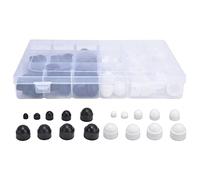 Hex Nut Cover Bolt Screw Caps Assortment Kit Durable Protective Caps for Furniture Automotive DIY Projects M4 M5 M6 M8 M10 M12 Black White 300Pcs