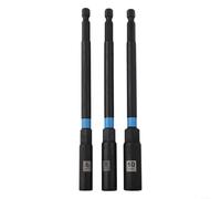 Hex Nut Driver Drill Bit Adapter Socket Wrench 3PC Set Extension Sleeve 150mm for Motorcycle, Car, and Machine Repair Use