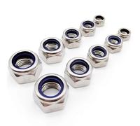 Hex Nut,Lock Nuts 2/5/20/25/50pc M2 M2.5 M3 M3.5 M4 M5 M6 M8 M10 M12 M16 304 Stainless Steel Hex Hexagon Nylon Insert Self Lock Nut Nylock Locknut(50pcs M4)