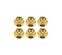 Hex nuts, Hex Flange Nuts Ti M8 Nut for Motorcycle Bicycle Bike Brake Accessories(Gold)
