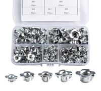 Hex Nuts - Zinc Plated Four Pronged T Nuts for M3 M5 M6 M8, Blind Captive Tee Nuts for Wood and Particleboard, 90 Pack