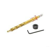 Hex pocket hole step drill bit stop collar set for For Jig guide, hex shank hole locator with stop ring depth control, HSS plated reaming drill accurate centering and chip removal (9.0mm)