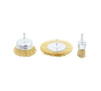 Hex RL24890 1/4"D Shank Wire Brush Set - 3 pc