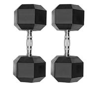 Hex Rubber Dumbbell Sports Weights Sets Home Gym Fitness Hexagonal Dumbbells Kit Weight Lifting Exercise (black, 35kg x 2)