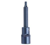 Hex Screwdriver Bit, S2 Alloy Steel, 1 / 2in Square Socket, Blue Surface - High Hardness, Durable Forged Design, Precision Fit for Wrench Tools