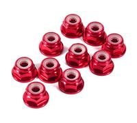 Hex Self Lock Nuts 10 PCS M3 Nut CNC Aluminum Flanged Nylon Lock Nut Self Locking Metal Nuts Dark Red