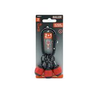 Hex Shank Bit Holder Keychain Carabiner Set Quick Release Soft Ball Grip | Ergonomic soft cushion grip for comfortable tool belt carry. Dual locking collar secures 1/4" drill bits & nut drivers.
