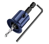 Hex Shank Countersink Drill Bit | Alloy +, 59 g | 2-in-1 Adjustable Depth Woodworking Bit | 82° Chamfer With Stopper, M2 Pilot Bite, 1/4 Inch Hex + Ex Wrench