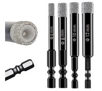 Hex Shank Drill Bits For Marble/Tile/Stone, Ceramic Nail Drill Bit, Brocas Para Ceramica, Versatile Tools for Precise Drilling On Porcelain, Glass, Marble (4PCS 1/4" 5/16" 3/8" 15/3)