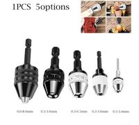Hex Shank Keyless Drill Bit Chuck Adapter, Use in Electric Grinder, Nail Machine, and Engraving Machine, Finger tightens for Easy Bit Changes (0.3-6.5mm)