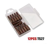Hex Shank Magnetic Screwdriver Bits, 25mm Length, 12PCS Set for Torx Screws in Electric and Manual Drills (TS27)