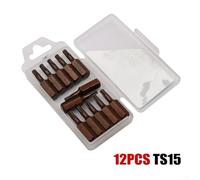 Hex Shank Magnetic Screwdriver Bits, 25mm Length, 12PCS Set for Torx Screws in Electric and Manual Drills (TS15)