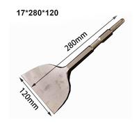 Hex Shank Masonry Chisel Bit for Electric X Drill Hammer Compatible 17mm X 280mm 100mm Chisel Steel Flat Groove for Vinyl Flooring Tile Ice Removal(17 * 280 * 75)