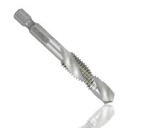Hex Shank Metric Tap Combined Tap and Drill Spiral Flute HSS Thread Screw Tap Threading Tool M3 M4 M5 M6 M8 M10 M12 1Pcs(6pcs)