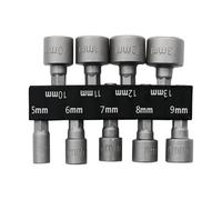 Hex Shank Nut Setter Driver 9 Pcs Hexagonal Drill Tool, 5-13mm Magnetic Hexagon Socket, Hex Shank Nut Setter Driver, Quick Change Metric Nut Driver Set for ElectricManual Screwdrivers