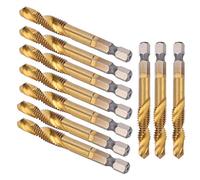 Hex Shank Screw Tap, Spiral Tap Bits, 10pcs M8 HSS Screw Tap Kit, Metric Hand Tap,Thread Tap, High Speed Steel 6.8mm Drill Bits Hex Shank Tapping Tools