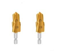 Hex Shank Step Drill Set, 2 Pcs Titanium Coated For PPR Pipeline Maintenance Pipe Reaming Tool Drilling Equipment For MMP Pipe(2pcs 20mm)