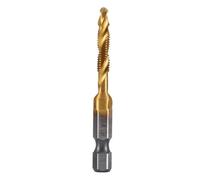 Hex Shank Titanium Plated HSS Screw Thread Metric Tap Drill Bits Screw Machine Compound Tap M3 M4 M5 M6 M8 M10 Hand Tools(Ivory)
