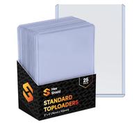 Hex Shield 25pk Rigid Card Top Loaders - Ultra Clear Hard Card Sleeves for Sports Cards - Heavy Duty Trading Card Storage & Protector (76mm x 102mm)