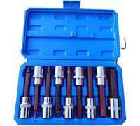 Hex Socket Bit Set 9pc 1/2 Inch Drive 100mm Long Chrome Vanadium | 9pc 100mm chrome vanadium hex socket bit set with 1/2-inch drive for workshop fastening