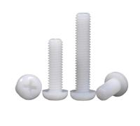 Hex Socket Bolt For M6 10pcs Black White Nylon Plastic Phillips Pan Head Cross Round Screw Bolt Length 4-50mm