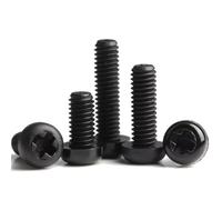 Hex Socket Bolt For M6 10pcs Black White Nylon Plastic Phillips Pan Head Cross Round Screw Bolt Length 4-50mm