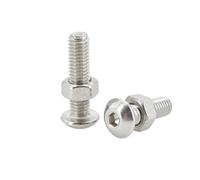 Hex Socket Bolt Nut Set 304 Stainless Steel Round Head Screws And Nuts Threaded Allen Screw Motorcycle Fairing Screw Kit M2-M6(4MM (50PCS)_M6)