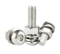 Hex Socket Button Head Screw and Nut with Washes M2 M2.5 M3 M4 M5 M6 M8 M10 304 Stainless Steel Allen Round Head Bolt Nut Kit(20mm,M4 10sets)