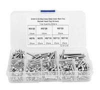 Hex Socket Cap Head Screw, 304 Stainless Steel, M3 Size, 200Pcs Kit - Resistant, Multiple Lengths, Ideal for Hardware and Machinery Repair