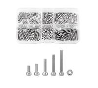 Hex Socket Cap Head Screws Stainless Steel SS304 M2 5 Fastener Assortment Set 210pcs for Industrial Construction Home Office Appliances Machinery Equipment