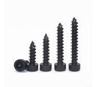 Hex Socket Cap Head Self-Tapping Screw, 32 pcs, 25 mm Length, 8.8 Grade Carbon Steel, Black, for Wood/Metal/Plastic, Industrial & Furniture Assembly