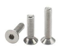 Hex Socket Countersunk Head Screw 50-100pcs M1.6 M2 .5 M3 M4 M5 M6 M8 M10 304 Stainless Steel Hex Socket Countersunk Head Machine Screw(22mm,M4 (100pcs))