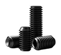 Hex Socket Cup Set Screw M2 .5 M3 M4 M5 M6 M8 M10 M12 Black Grade12.9 Carbon Steel Bolts Headless Concave End Grub Screws(M2.5_4 MM X 100 PCS)